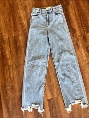 Light Blue High-Rise Straight Leg Jeans - Hidden
